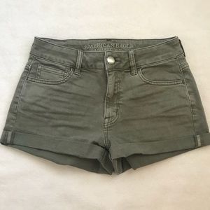 American eagle army green high rise shorts